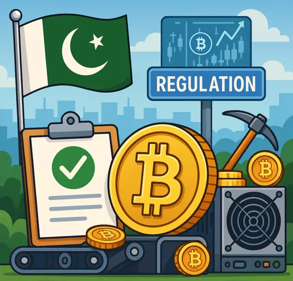 Illustration for article: Pakistan Set to Regulate Crypto Exchanges & Approve Bitcoin Mining