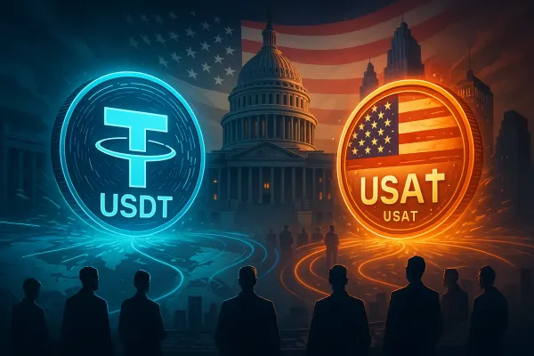 Illustration for article: Tether’s Boldest Bet Yet: Will USA₮ Replace USDT and Help the U.S. Control the Stablecoin Game