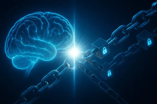 Illustration for article: The Convergence of AI and Blockchain: Building Trust in the Age of Intelligent Systems