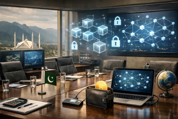 Illustration for article: Pakistan Advances Digital Asset Plans After Talks With US-Based Icoin Technology